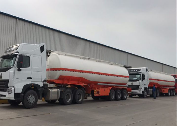 fuel tanker trailer shipping from factory to the port