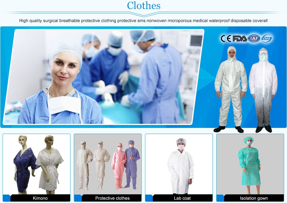YIHE Disposable single use Medical PP SMS nonwoven hospital Isolation visitor Gown