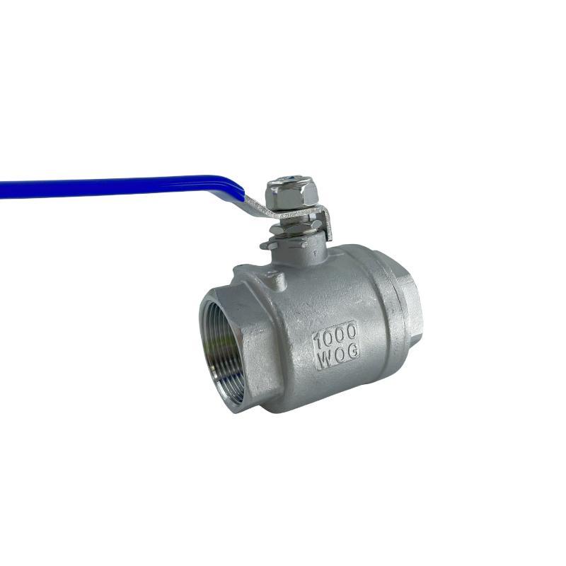 Manufacturer Stainless Steel Two Piece Ball Valve with Butterfly with Femal Thread