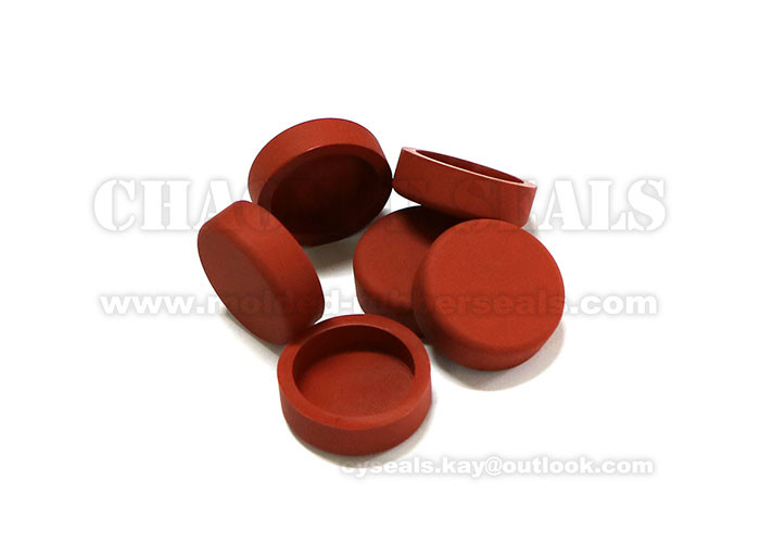 300 Centigrade Degrees Resistant Frosted Surface Orange Silicone Rubber End Caps