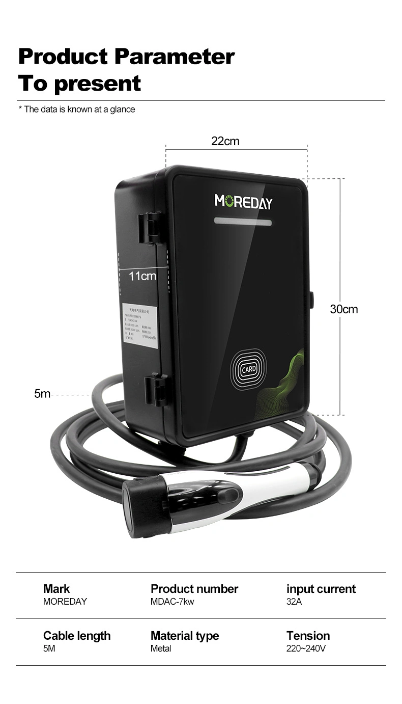 Mode 2 Single Three Phase Type2 CE TUV 220V 7kw Ocpp 1.6 WiFi Home Load Balancing Smart EV Charger Car Charging