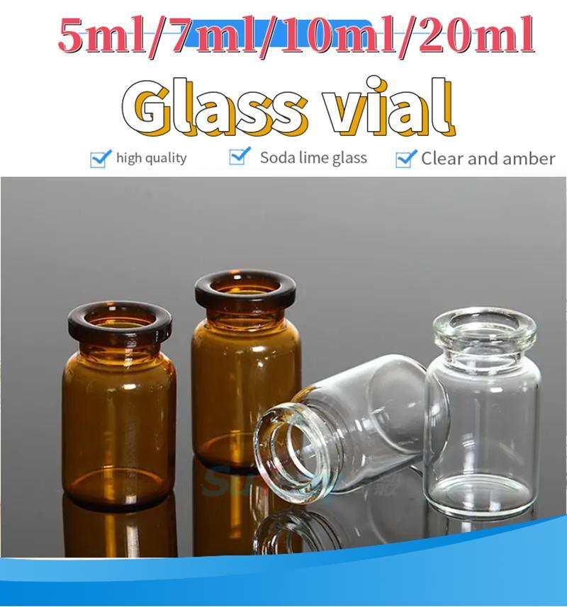 Empty 5ml 7ml 10ml Clear Small Sterilie Glass Bottle Pharmaceutical Tubular Glass Vial for Injection with Rubber Stoppers