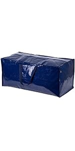 heavy-duty extra-large blue oversize moving bag storage with backpack straps clothes packing laundry