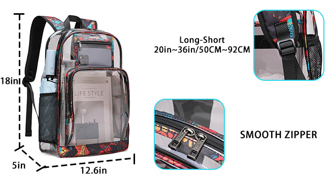 clear backpack heavy duty stadium approved book bag kids for boys mochila para niños backpacks