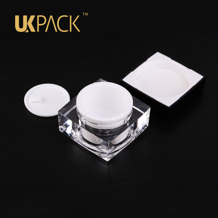 UKPACK double-wall design PMMA 15ml 30ml 50ml small plastic cosmetic cream jar
