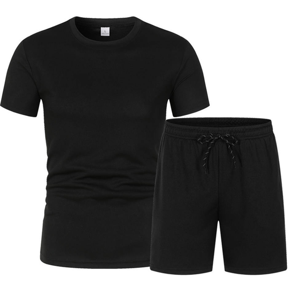 Casual Jogging Short-Sleeved Suit Men&prime;s Running Training Sports Short Set