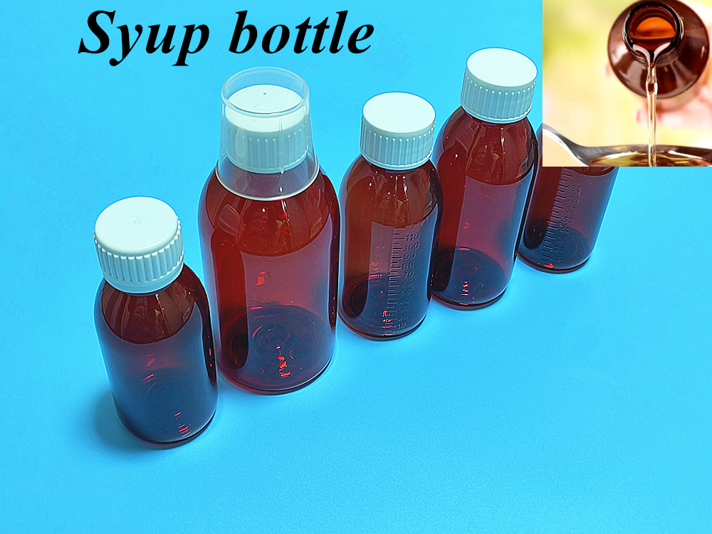 Hot Sale 3oz 4oz 5oz 100ml 120ml 150ml Oral Liquid Cough Empty Pet Pharmaceutical Amber Syrup Plastic Bottle