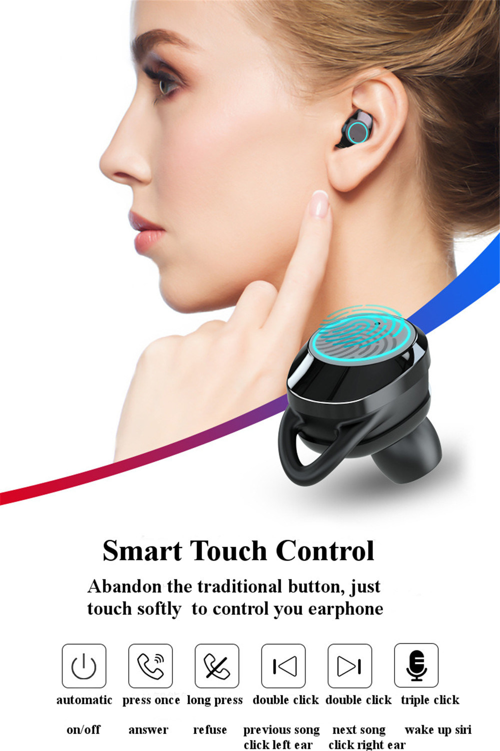 Tws Bluetooth 5.0 9d Stereo Earphone Wireless Earphones Ipx7 Waterproof Earphones (with 3300mAh LED Smart Power Bank Phone Holder)