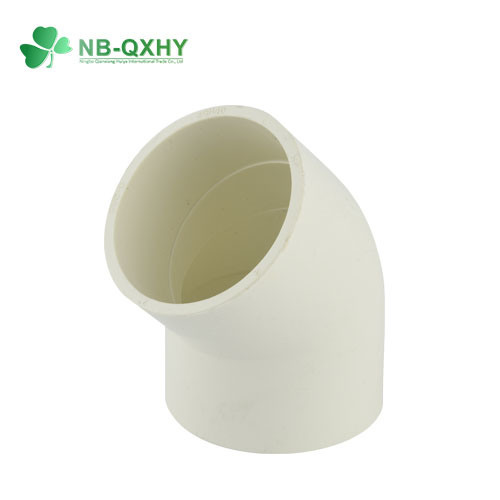 Sch40 Plastic PVC Pipe Fitting 45 Degree Socket Elbow for Water Supply