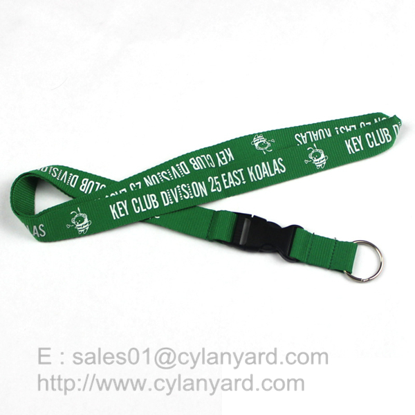Printed polyester key holder lanyards