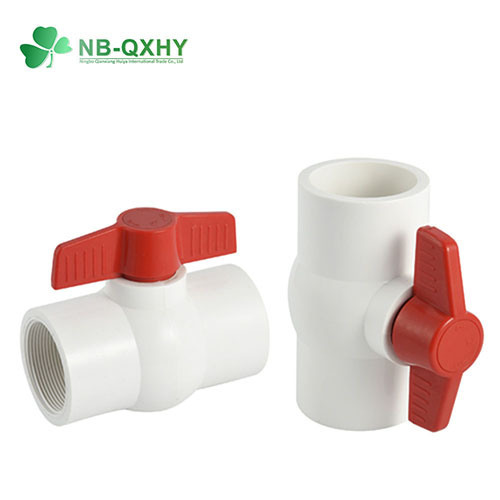 Water Supply ASTM Standard Plastic UPVC PVC Compact Ball Valve with Socket Thread End