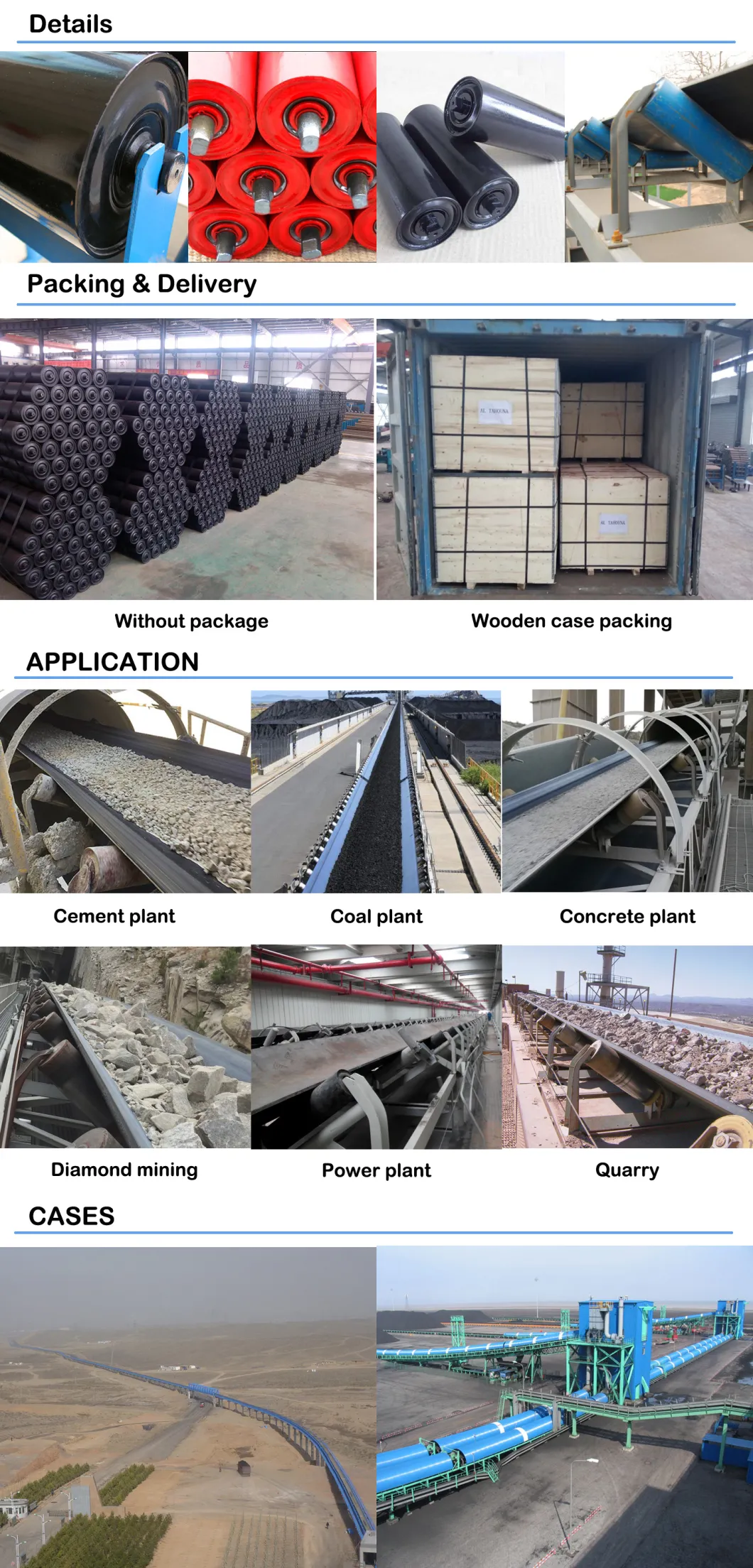 Mining Steel Standard Waterproof Heavy Duty Gravity Belt Conveyor Roller