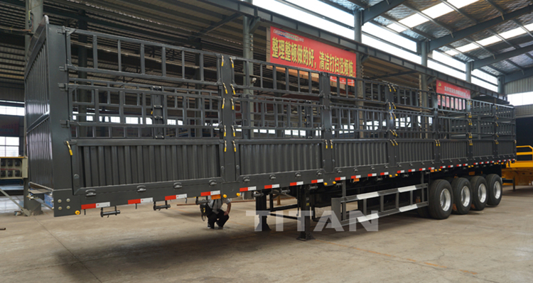 50/60 ton drop sided cargo livestock fence semi trailers for sale