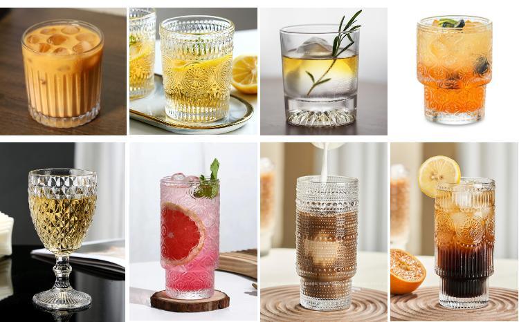Vertical Stripes Clear Drinking and Tea Glass Cup Tumbler for Bar
