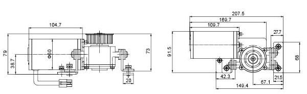 24V Brushless DC Automatic Door Motor Used In Sliding Glass Door Operator