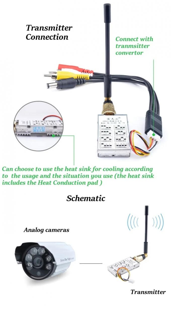 1.2G FPV Drones Video Transmitter 10km AV Wireless Sender Real-time Monitoring 3