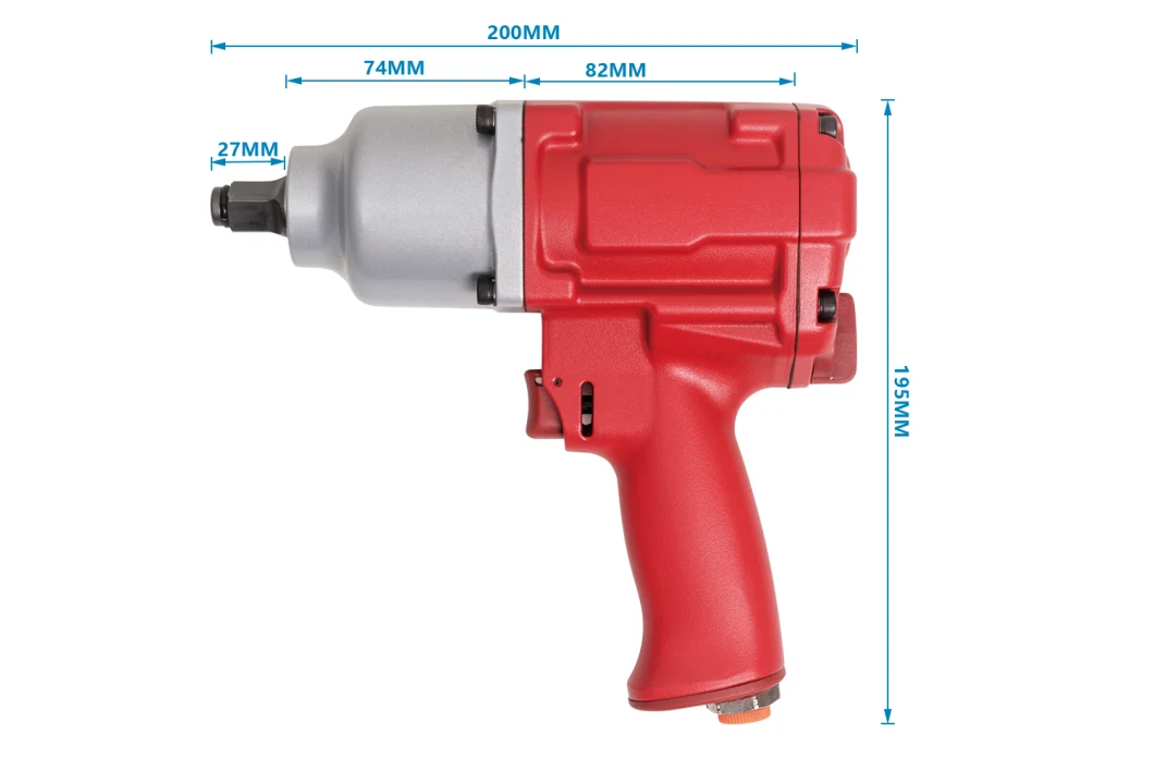 1/2 Inch Air Impact Wrench with Twin Hammer Design, High Strike Frequency, Fast Speed, Lightweight and Durable Suitable for Repairing Cars and Dismantling Tires