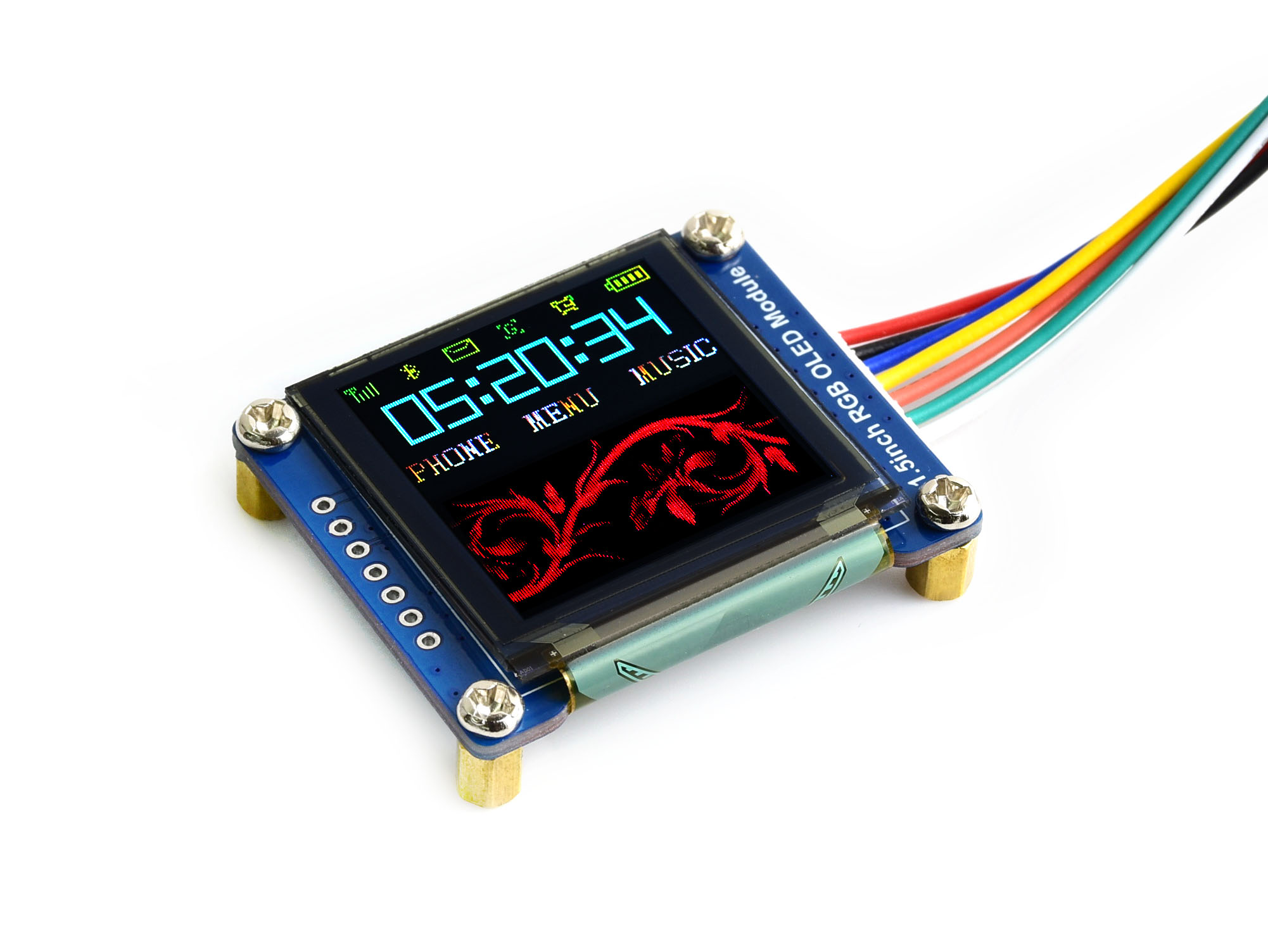 Waveshare 128*128 Pixels General 1.5inch RGB OLED Display Module 16-bit High Color 65K colors with Embedded Controller