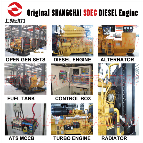 50KVA-537KVA Shangchai diesel generator sets for industrial power backup