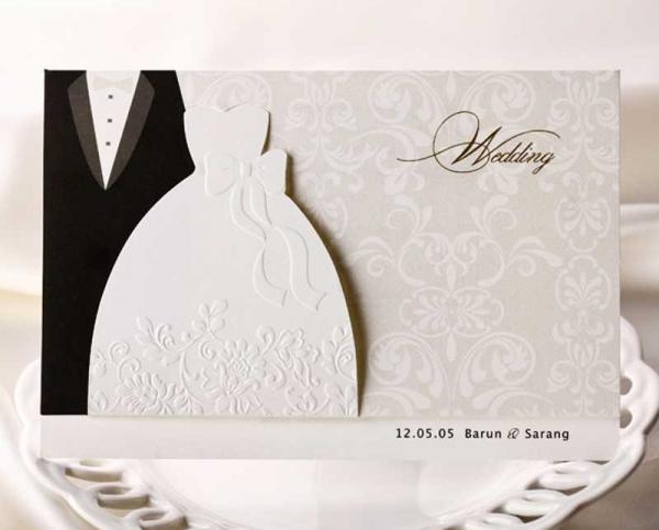 Cheapest Tuxedo Bride Dress Funny Wedding Invitation Card Bh2046