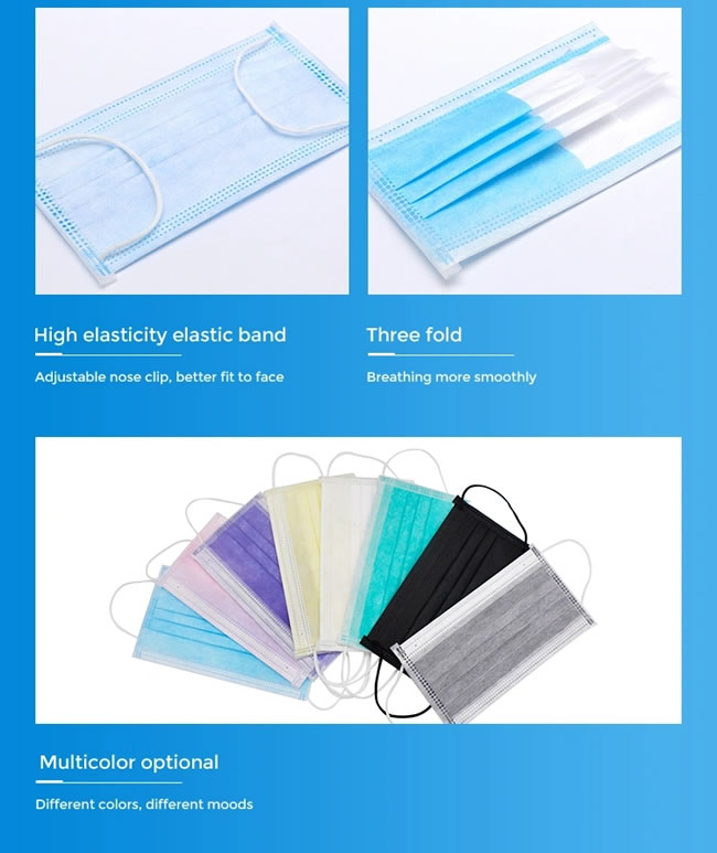 3 Ply Protection Disposable Medical Face Masks For Personal Health, Virus Etc