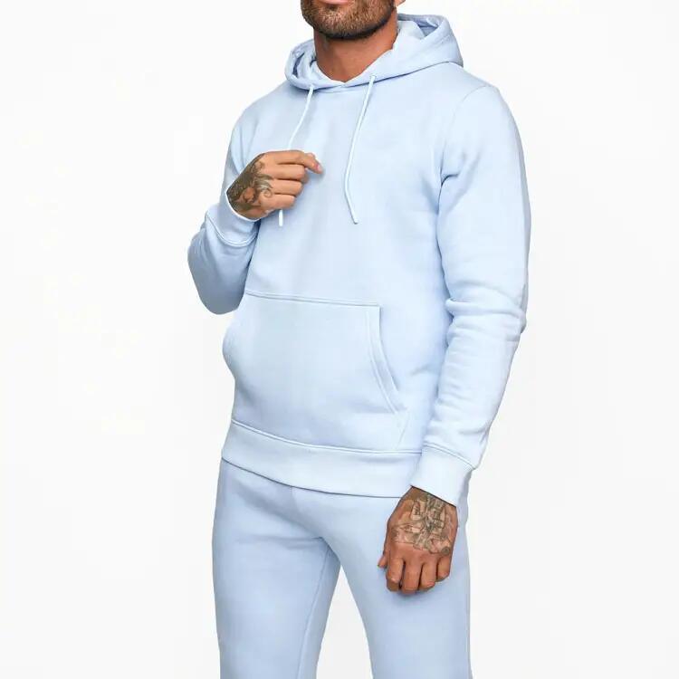 Custom Fitness Sports Jogging Hoodies and Sweatpants Sets Cotton Solid Training Wear Men Tracksuits