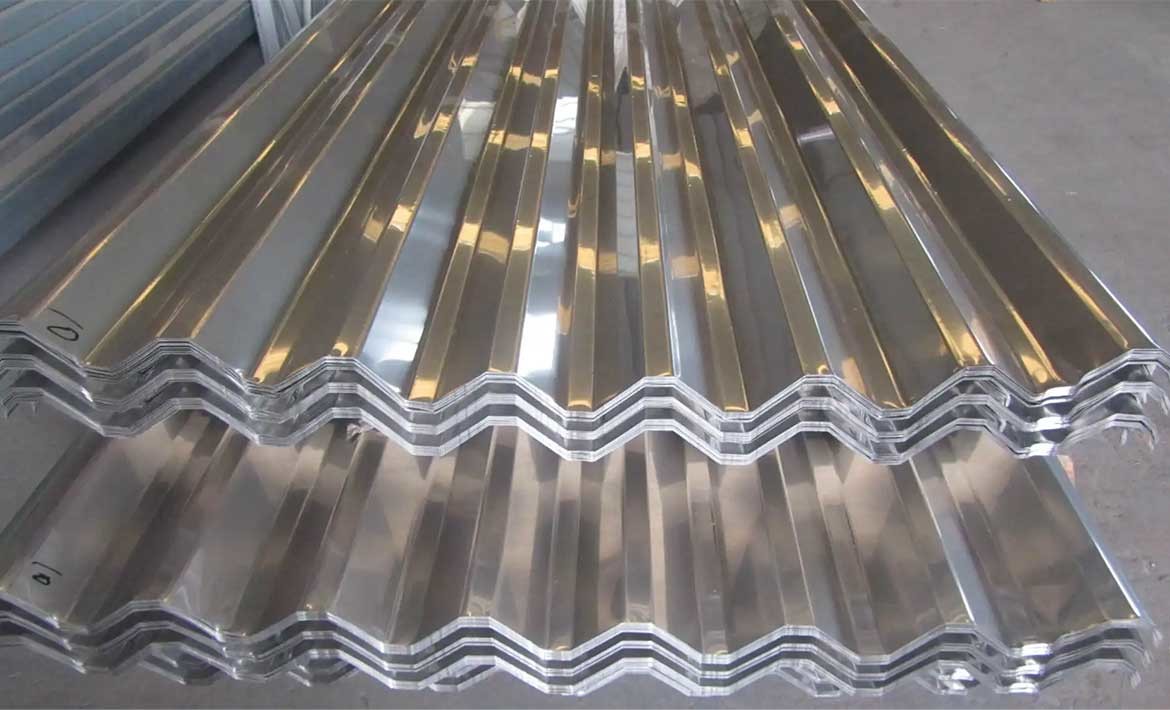 angled shape Polished Mirror Surface Stainless Steel Corrugated Sheet roofing plates factory supplier