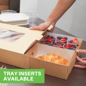 These to go trays for food are grease-resistant, allowing you to package saucy or oily dishes.