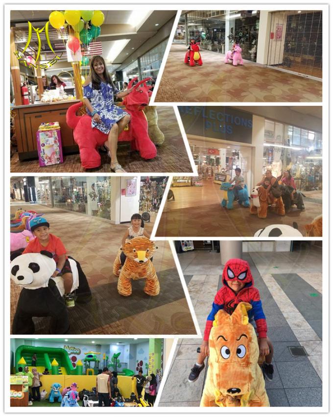 Hansel factory plush motorized riding animals walking ride on animal toy for mall
