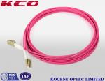 Couleur de rose de corde de correction du diamètre du câble 3.0mm de correction de fibre de duplex de LC OM4/LC OM4