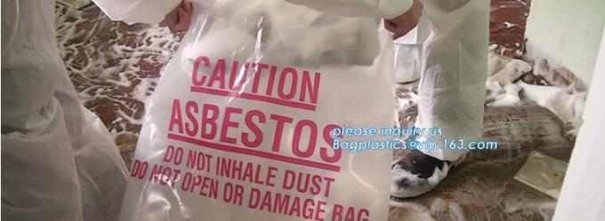 LDPE Asbestos Bags Transparent / Clear - Plain or Printed, Printed Asbestos Bag, Asbestos waste Bag, Asbestos Colour Fil 279