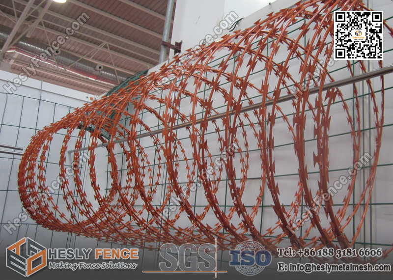 orange color concertina military razor wire China Supplier