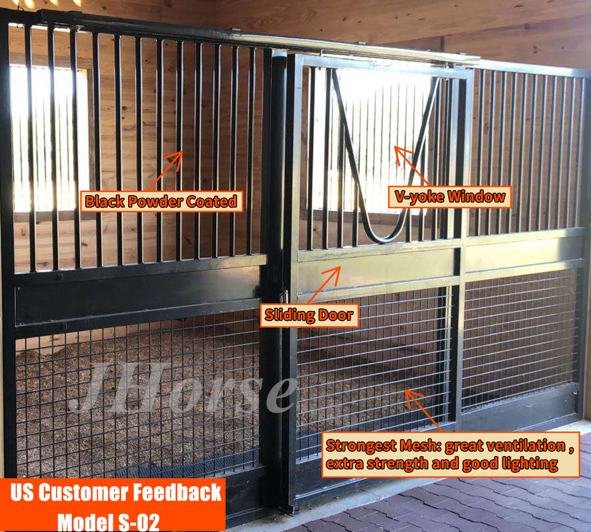 Europe Style Luxury Horse Stall Front Door 12ft With Swivel Feeder Top Quality from China Factory
