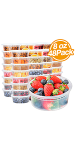 8oz plastic containers with lids