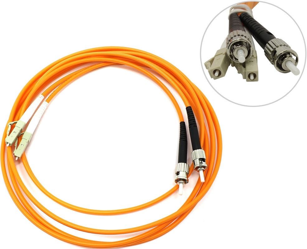 Duplex Fiber Jumper ST to LC Multimode Fiber Optic Patch Cord in Riser PVC Jakcet