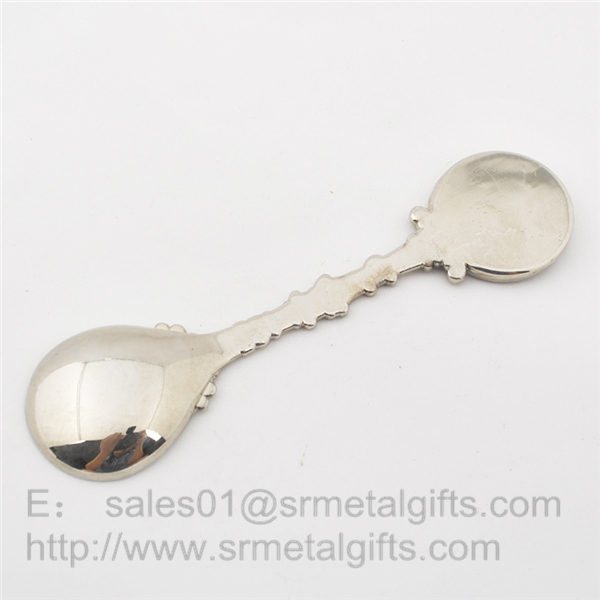 Enamelled metal Paris travel souvenir spoon with color filled
