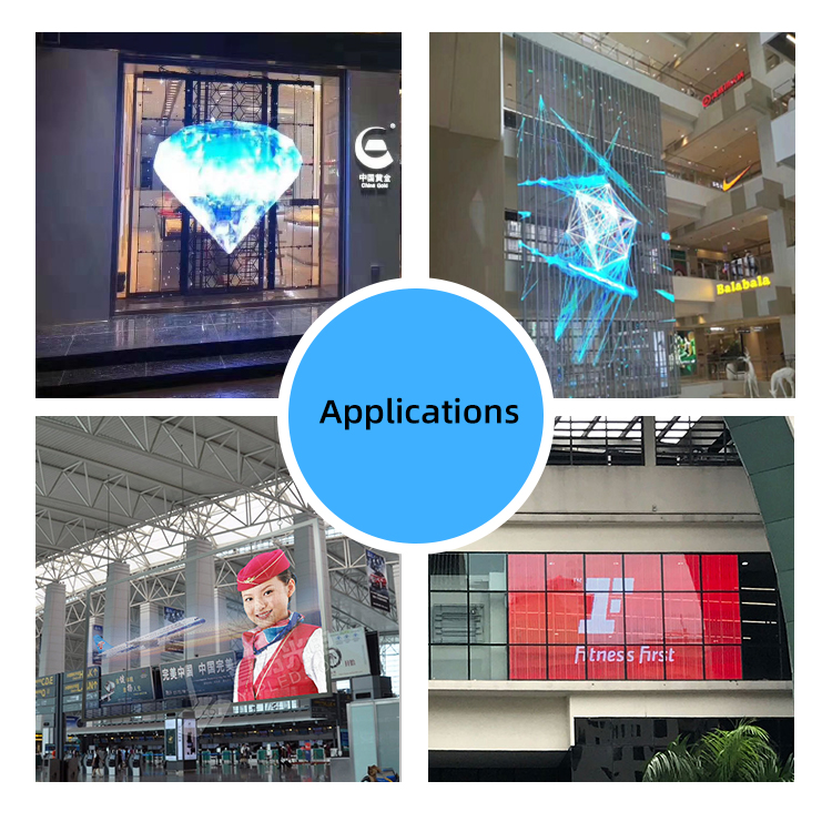 Shenzhen Indoor Transparent LED Display Full Color LED Advertising Screen Wall P3.91 Transparent