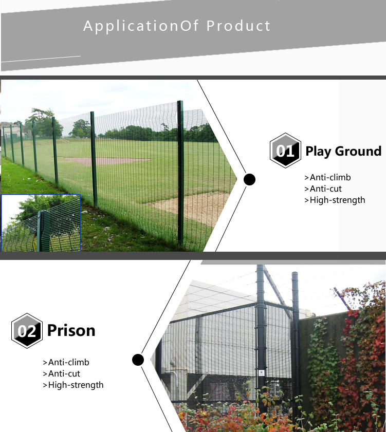Anti Climb and Anti Cut 358 high security fence with Electric Alarm System Highway Fence Airport