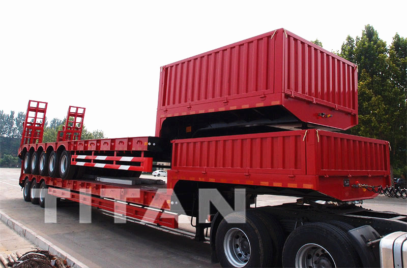 TITAN 5 axle heavy duty transport lowbed semi trailer for Ghana