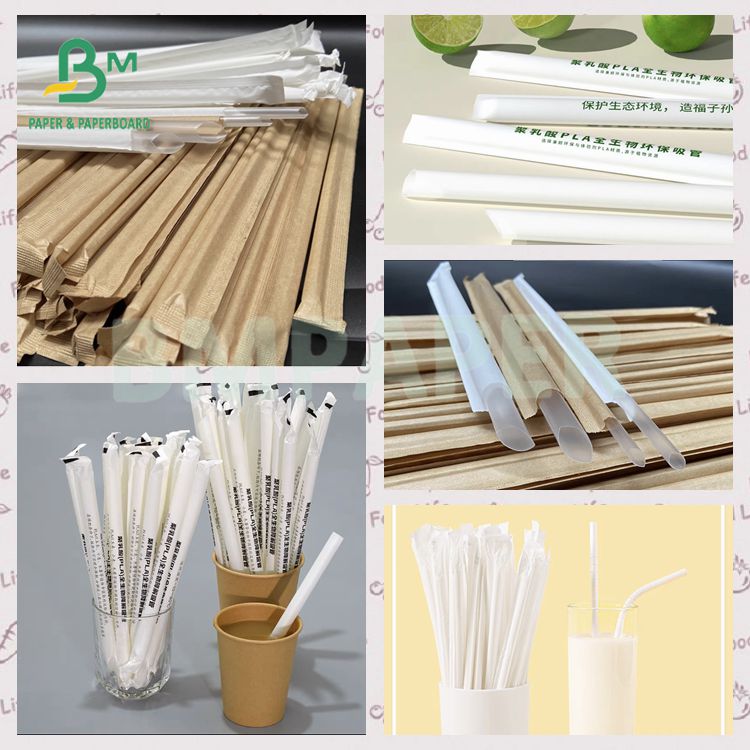 Food Grade Heat Sealable White Drinks Straw Wrapping Paper Roll