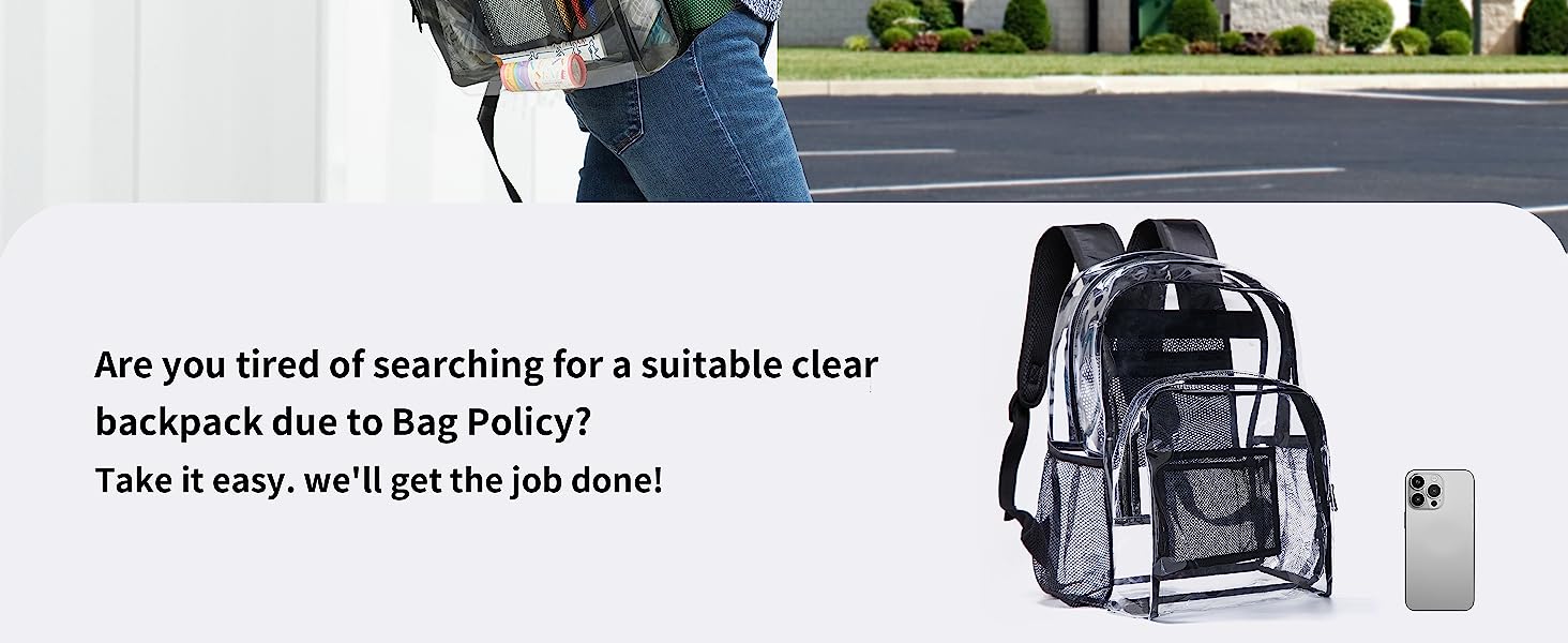 large clear backpack