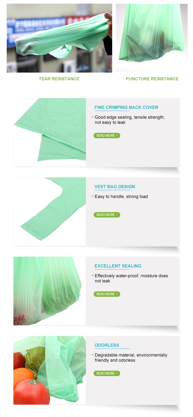 Customized colorful biodegradable plastic t-shirt vest shopping bag