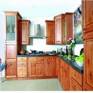 Kitchen Cabinet With Knotty Alder Raised Panel And Medium Brown