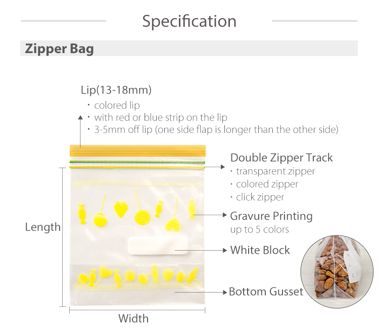 YTBagmart Durability Biodegradable Plastic k Bag LDPE Slider Zipper Bag