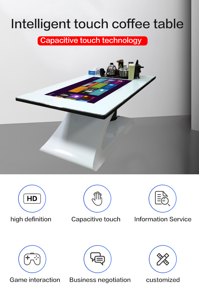 43 Inch Touchscreen Interactive Smart Table LCD Advertising Display Multi Touch Screen Kiosk For Coffee Meeting Table
