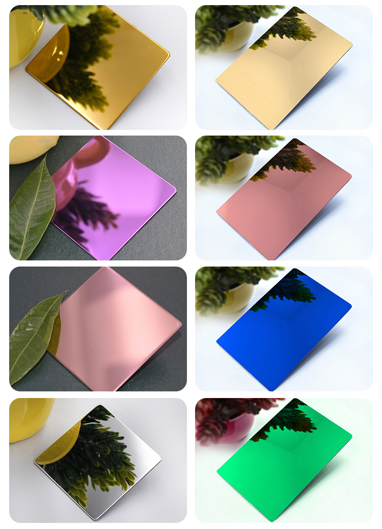 304 color inox mirror finish stainless steel sheet for decoration