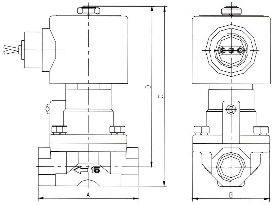 Dimension of PS Series Brass Solenoid Valve: