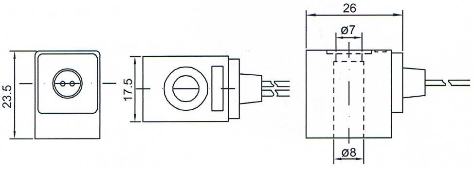 Dimension of 4V110 series pneumatic valve Solenoid Coil :