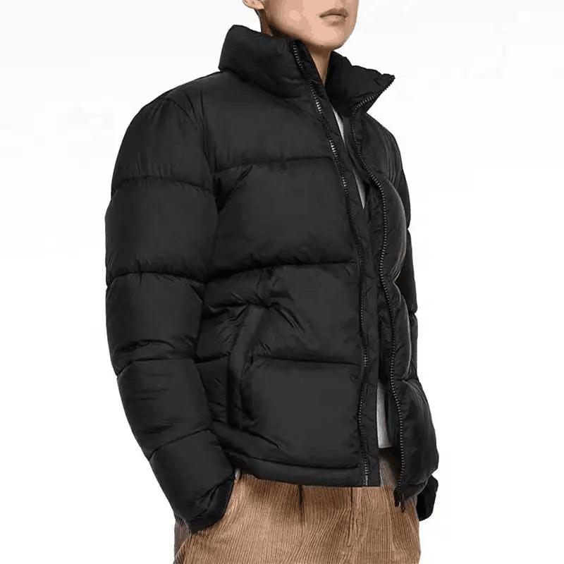 Factory Warm Puffer Jacket Embroidery Oversized Coat Man Stand Collar Winter Blank Down Jacket Bubble Jacket for Men