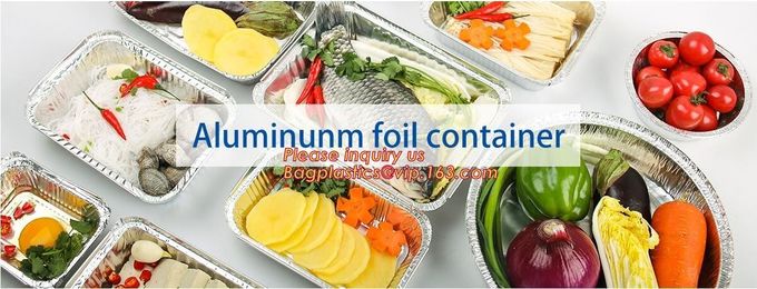 Rectangle Shaped Disposable Aluminum Foil Pan Take-Out Food Containers With Aluminum Lids/Without Lid 4